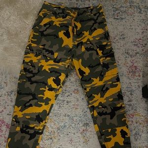 Yellow Camo Cargo Pants